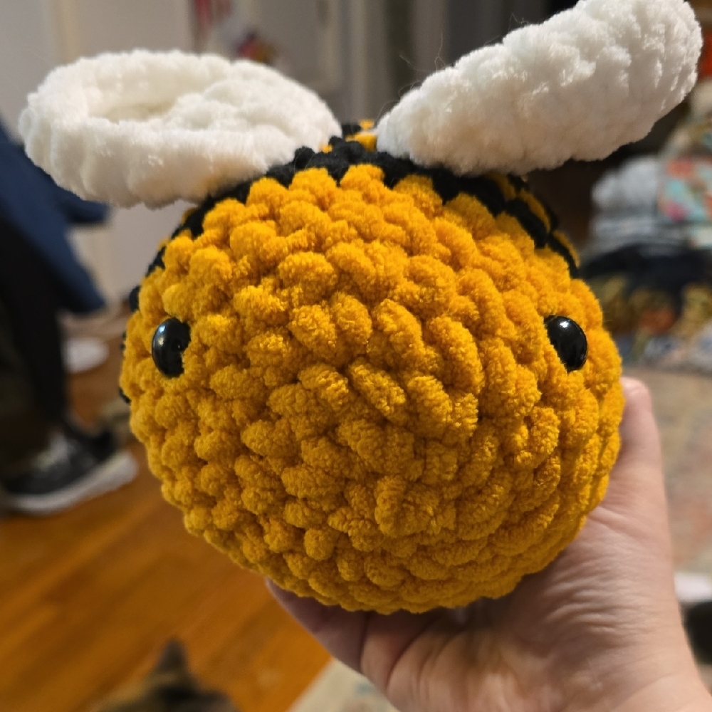 Handmade Yellow and Black Crochet Bee Plush